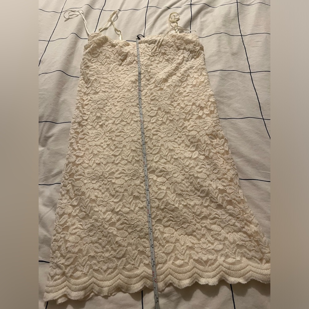 Zara Elegant Cream Lace mini Dress